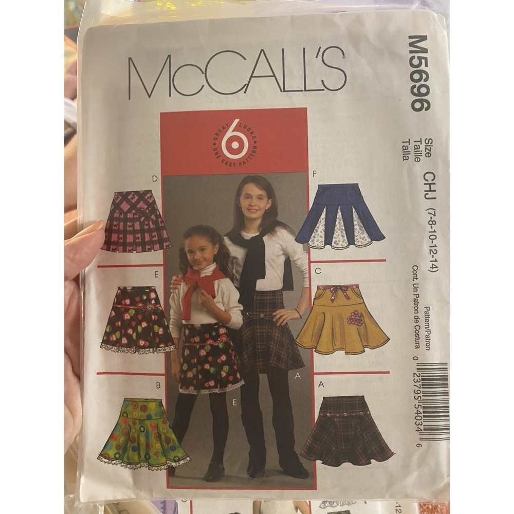 2008 McCalls 5696 Girls Skirt Sewing Pattern Size 7-14 Uncut Factory Folded